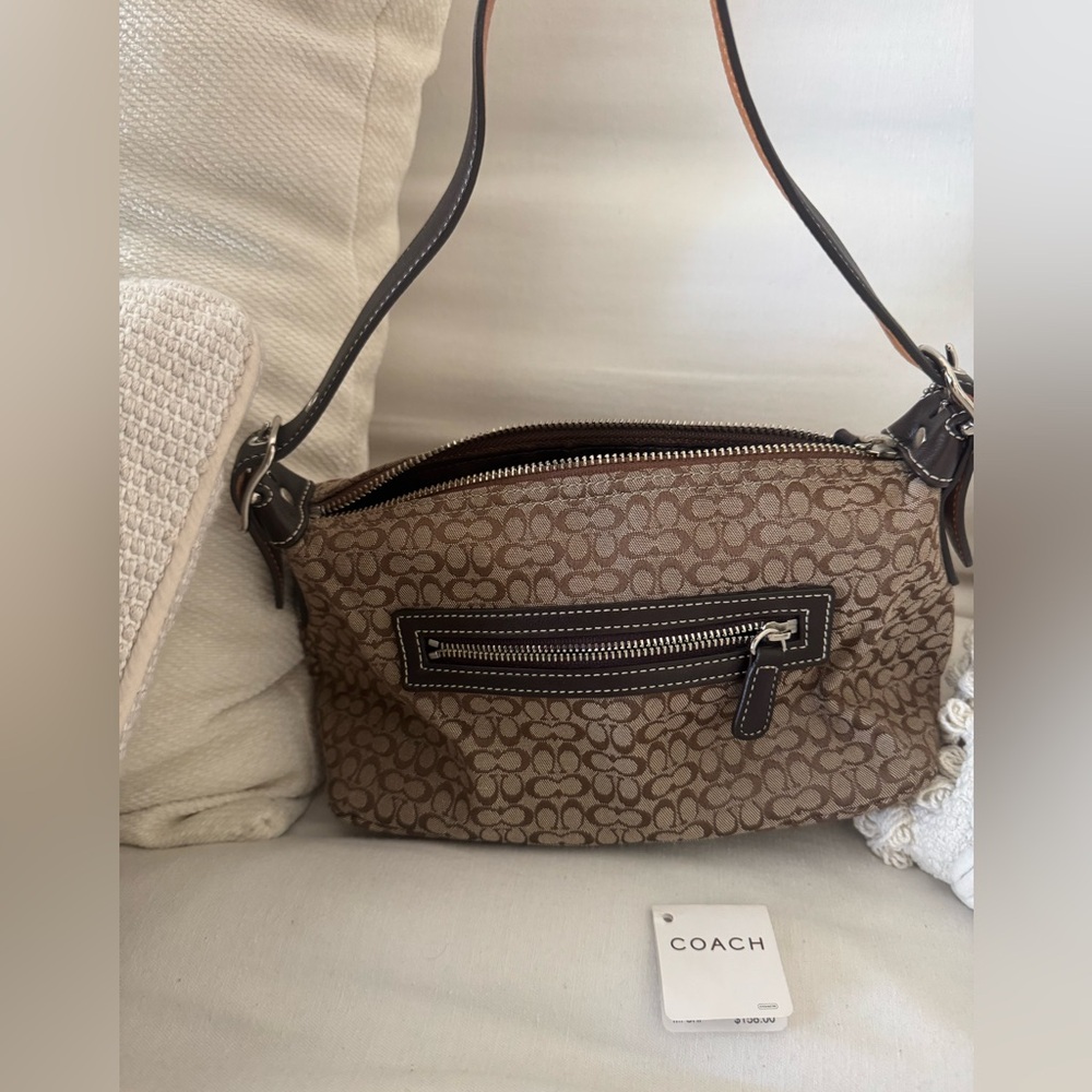 Coach Mini Signature Demi Bag Brown Signature Circa 2005 Baguette